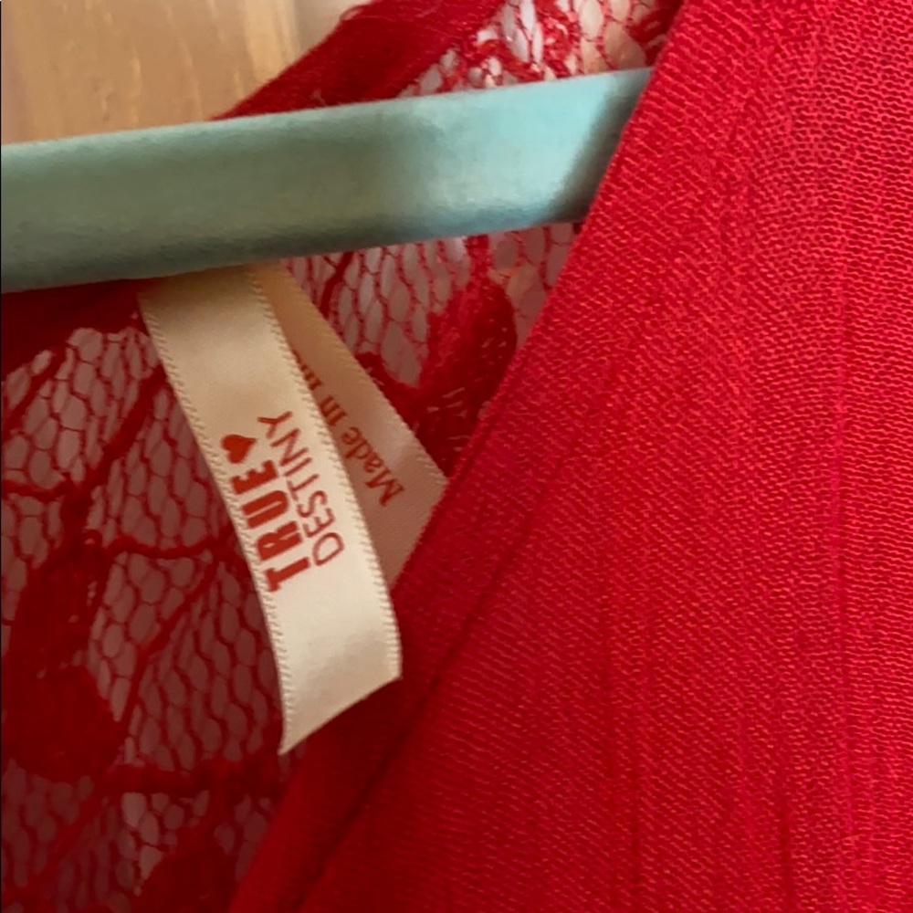 Plus Size Red Tunic Top View 5